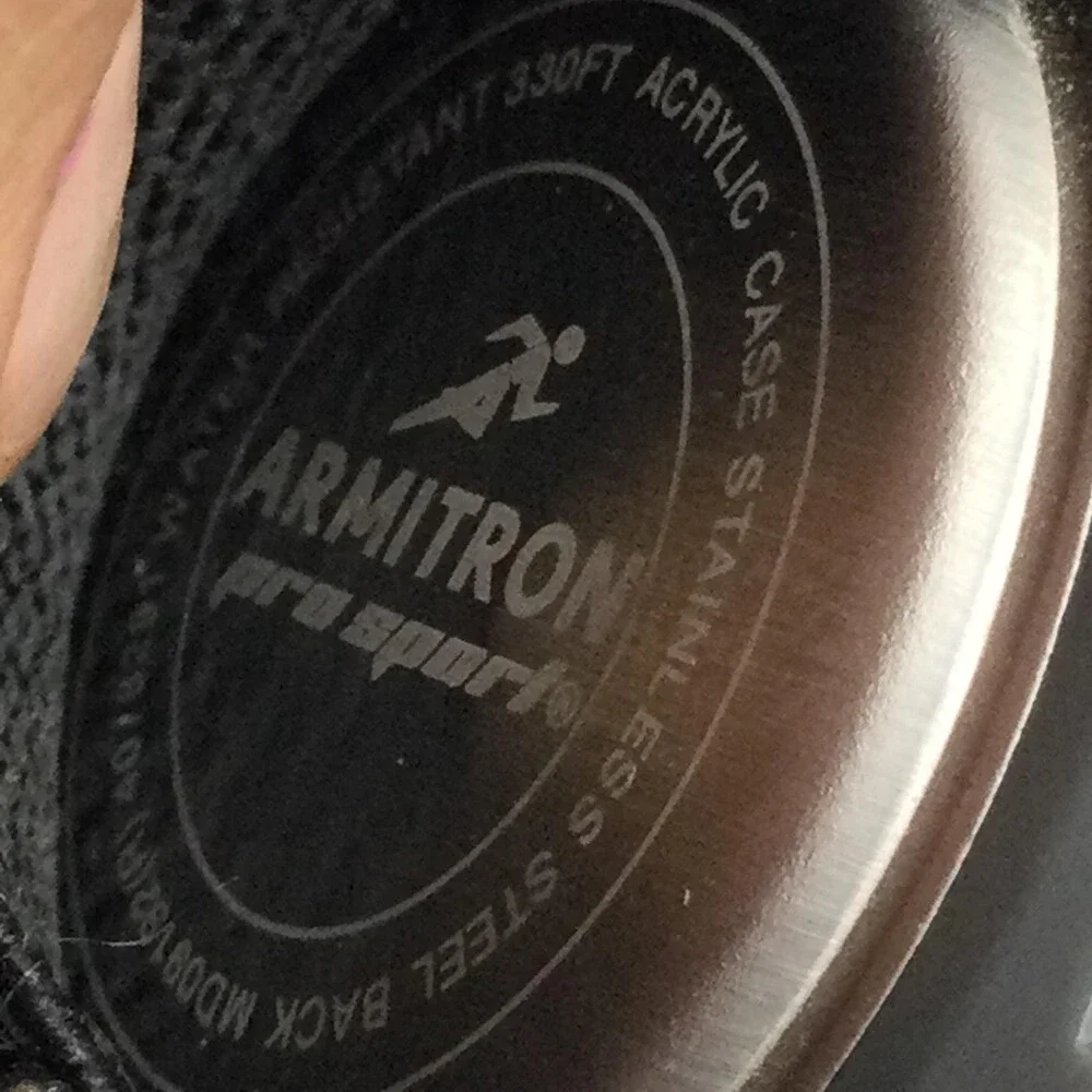 Armitron Pro Sport Mens Watch 43mm Digital Black Nylon Alarm Chrono Backlight